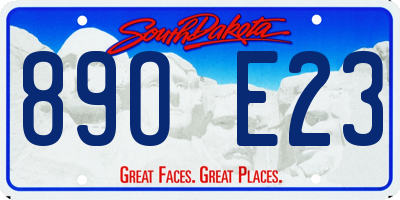 SD license plate 89OE23
