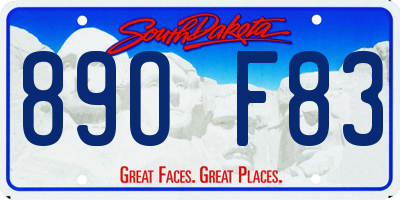 SD license plate 89OF83