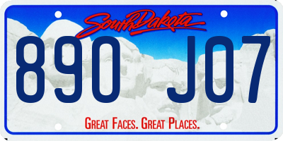 SD license plate 89OJ07