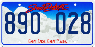 SD license plate 89OO28