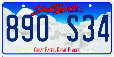 SD license plate 89OS34