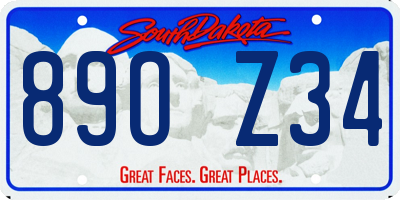 SD license plate 89OZ34