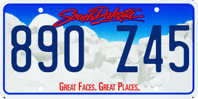 SD license plate 89OZ45