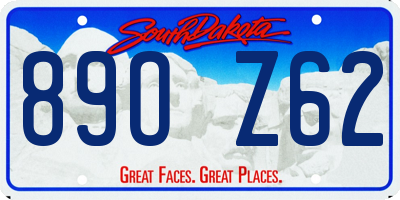 SD license plate 89OZ62