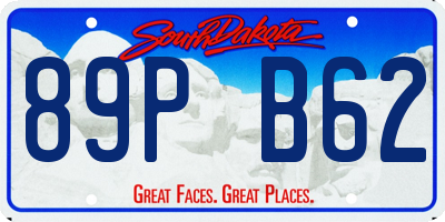 SD license plate 89PB62