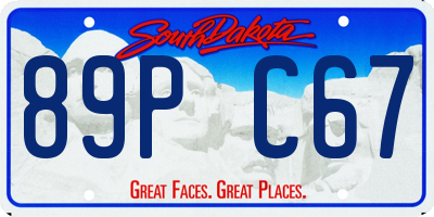 SD license plate 89PC67