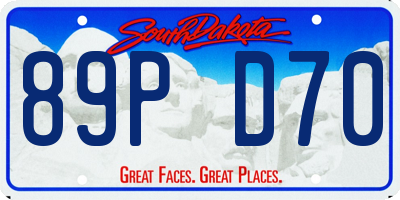 SD license plate 89PD70