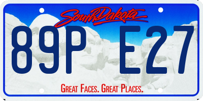 SD license plate 89PE27
