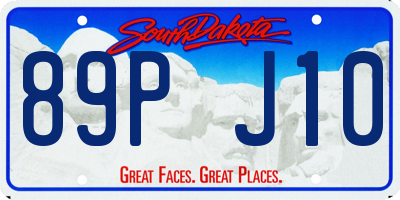 SD license plate 89PJ10