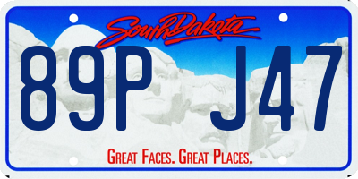 SD license plate 89PJ47