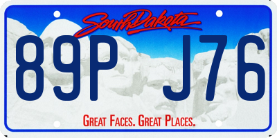 SD license plate 89PJ76