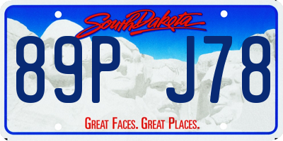 SD license plate 89PJ78