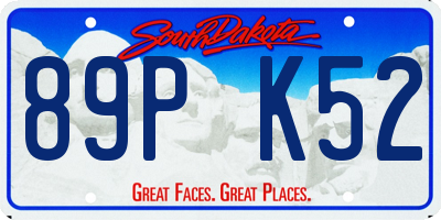 SD license plate 89PK52