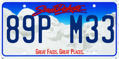 SD license plate 89PM33