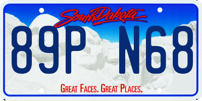 SD license plate 89PN68