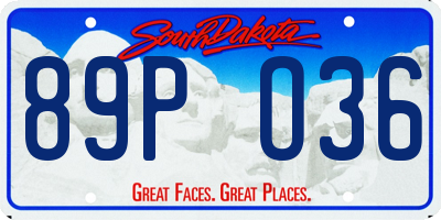 SD license plate 89PO36