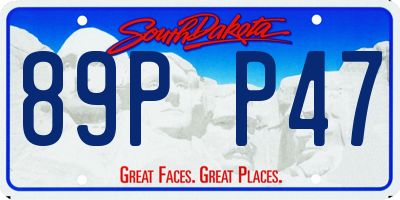 SD license plate 89PP47