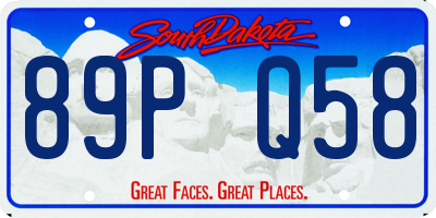 SD license plate 89PQ58