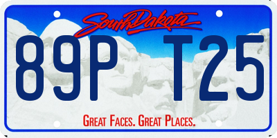 SD license plate 89PT25