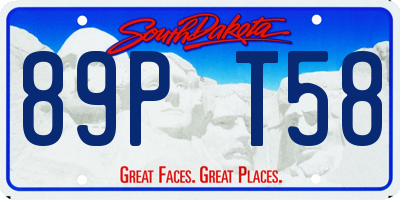 SD license plate 89PT58
