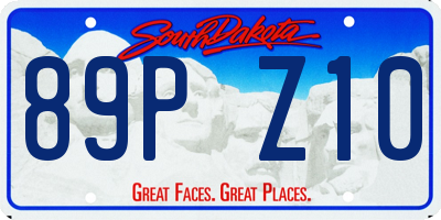 SD license plate 89PZ10