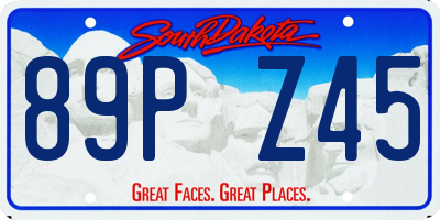 SD license plate 89PZ45