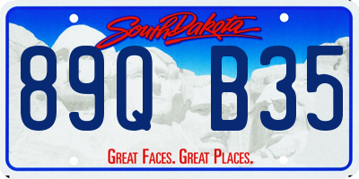 SD license plate 89QB35
