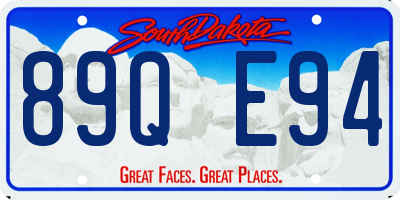 SD license plate 89QE94