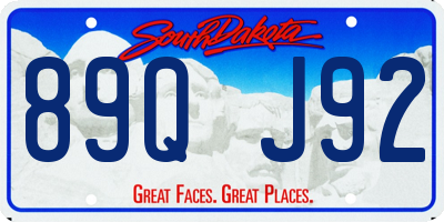 SD license plate 89QJ92