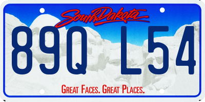 SD license plate 89QL54