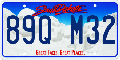 SD license plate 89QM32