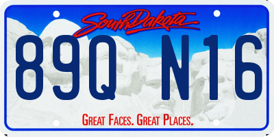SD license plate 89QN16