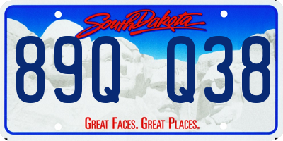 SD license plate 89QQ38