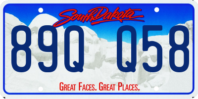 SD license plate 89QQ58