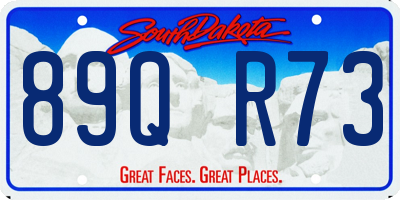 SD license plate 89QR73