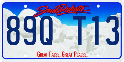 SD license plate 89QT13