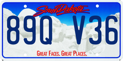 SD license plate 89QV36