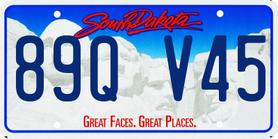 SD license plate 89QV45