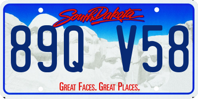 SD license plate 89QV58
