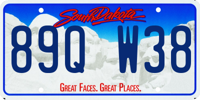 SD license plate 89QW38