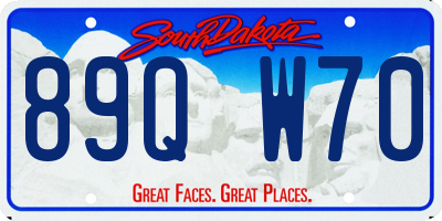 SD license plate 89QW70