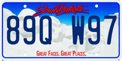 SD license plate 89QW97
