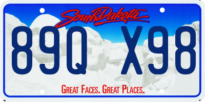 SD license plate 89QX98