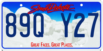 SD license plate 89QY27