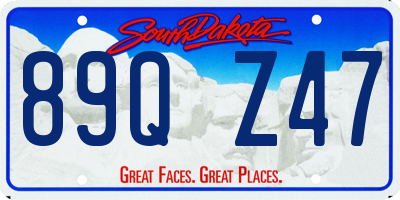 SD license plate 89QZ47