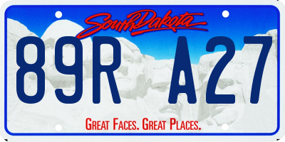 SD license plate 89RA27