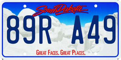 SD license plate 89RA49