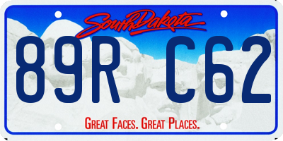 SD license plate 89RC62