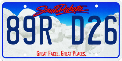 SD license plate 89RD26