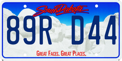 SD license plate 89RD44